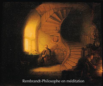 Rembrandt-Philosophe en méditation - légende